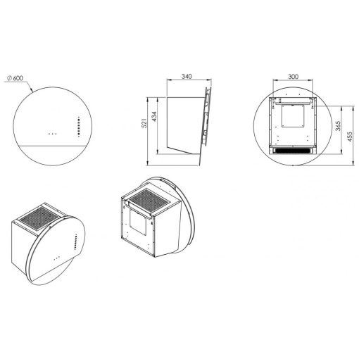 Ciarko Design ECLIPSE szürke / fekete fali páraelszívó