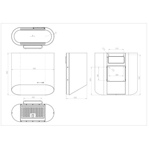 Ciarko Design SIMPLE 60 cm fekete / Gold fali páraelszívó