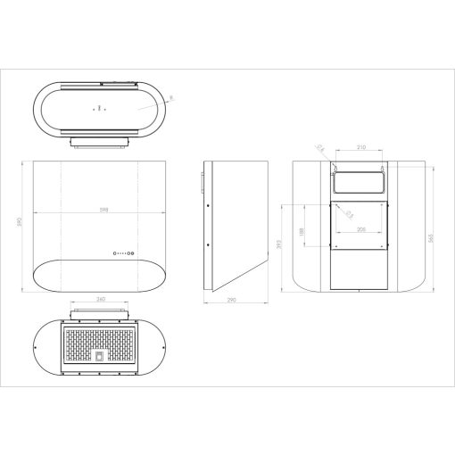 Ciarko Design MONO 60 cm zöld fali páraelszívó