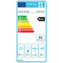 Ciarko Design MONO 80 cm fekete/fekete fali páraelszívó