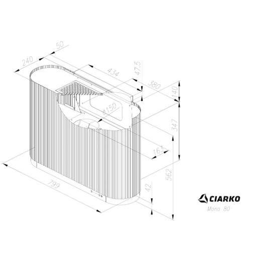 Ciarko Design MONO 80 cm Rose Gold fali páraelszívó