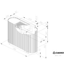 Ciarko Design MONO 80 cm fehér fali páraelszívó
