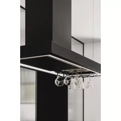   Ciarko Design MINIMAL 2 120 cm fekete sziget páraelszívó (pohártartóval)