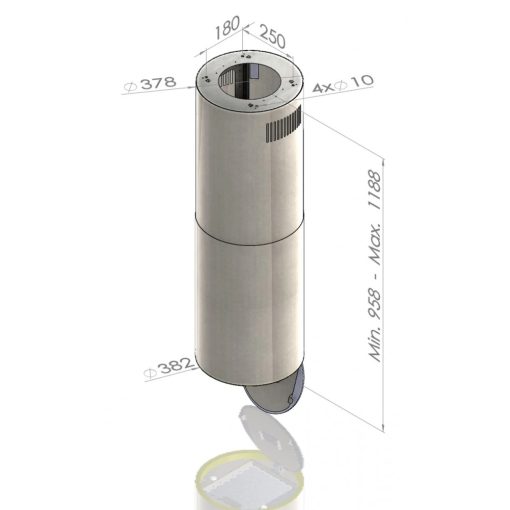 Ciarko Design Tubus W Inox sziget páraelszívó