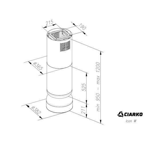 Ciarko Design ICON W fehér sziget páraelszívó