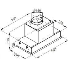 Ciarko Design Su Mini 60 cm fekete üveg beépíthető páraelszívó