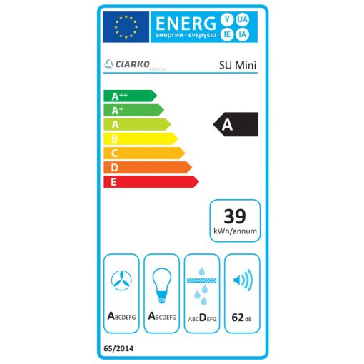 Ciarko Design Su Mini 60 cm fekete üveg beépíthető páraelszívó