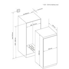 Kluge beépíthető hűtőszekrény felül fagyasztórekesszel 162L/16L