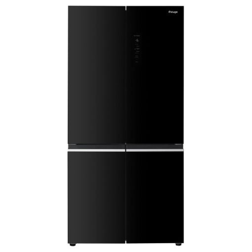 Kluge szabadonálló fekete üveg négyajtós hűtőszekrény, NoFrost, 429L/171L