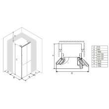 Kluge szabadonálló fekete üveg négyajtós hűtőszekrény, NoFrost, 429L/171L