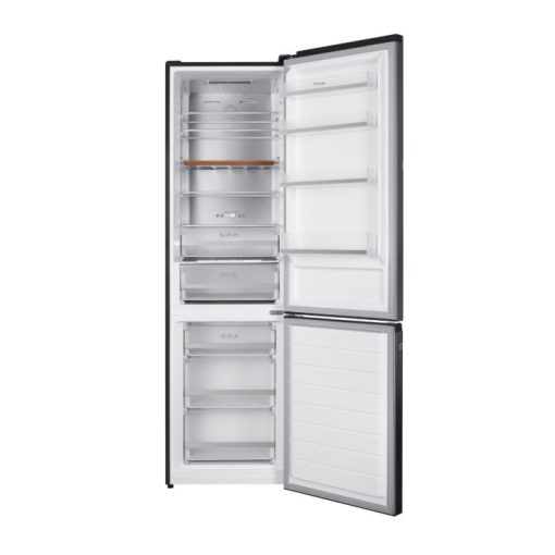 Kluge szabadonálló DarkInox kétajtós kombi hűtőszekrény, NoFrost, 264L/113L