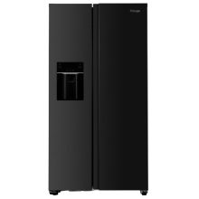 Kluge szabadonálló fekete üveg kétajtós hűtőszekrény, NoFrost, 429L/171L