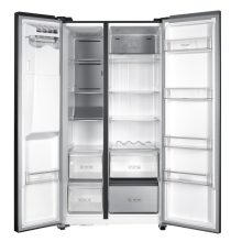 Kluge szabadonálló fekete üveg kétajtós hűtőszekrény, NoFrost, 429L/171L