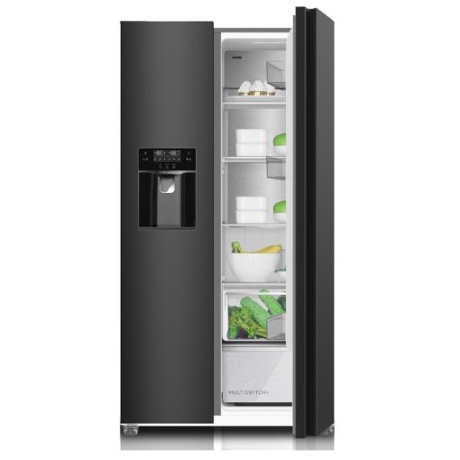 Kluge szabadonálló fekete üveg kétajtós hűtőszekrény, NoFrost, 429L/171L