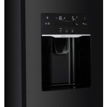 Kluge szabadonálló fekete üveg kétajtós hűtőszekrény, NoFrost, 429L/171L