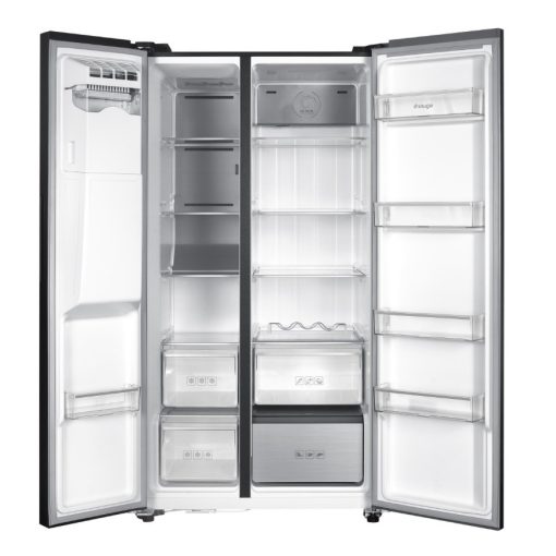 Kluge szabadonálló fekete üveg kétajtós hűtőszekrény, NoFrost, 429L/171L