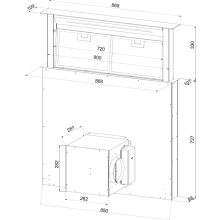 Kluge pultból kiemelkedő fekete páraelszívó, 90cm