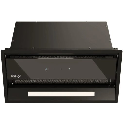 Kluge beépíthető fekete páraelszívó, 52cm, kihajtható fekete üvegpanel