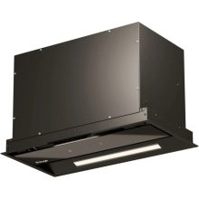 Kluge beépíthető fekete páraelszívó, 52cm, kihajtható fekete üvegpanel