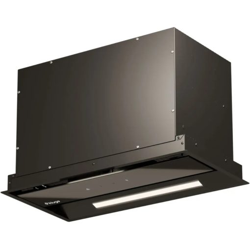 Kluge beépíthető fekete páraelszívó, 52cm, kihajtható fekete üvegpanel