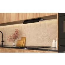 Kluge beépíthető fekete páraelszívó, 52cm, kihajtható fekete üvegpanel