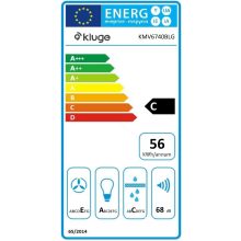 Kluge beépíthető fekete páraelszívó, 52cm, kihajtható fekete üvegpanel