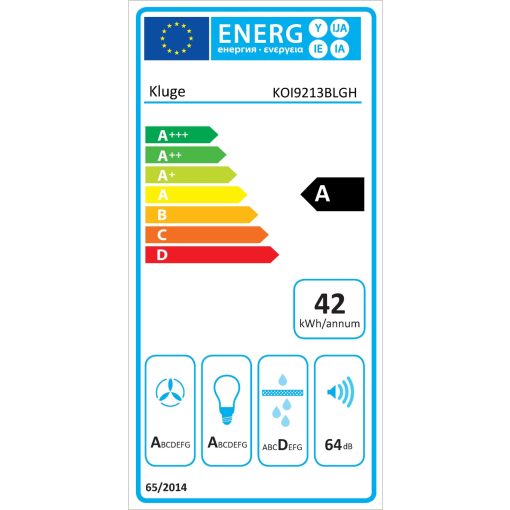 Kluge sziget matt fekete páraelszívó, 90cm, HTH