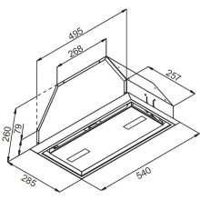Kluge beépíthető inox páraelszívó, 60cm