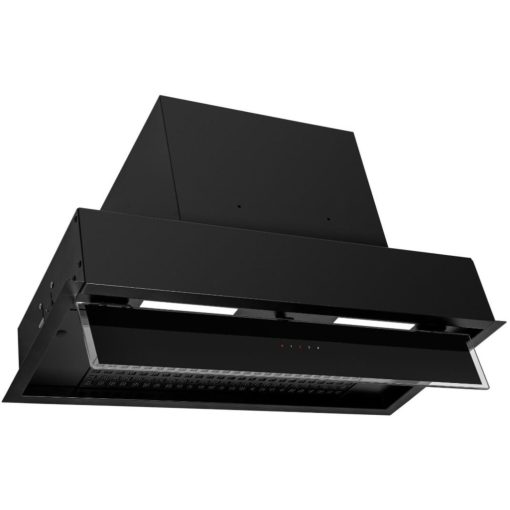 Kluge beépíthető fekete páraelszívó, 60cm, kihajtható fekete üvegpanel
