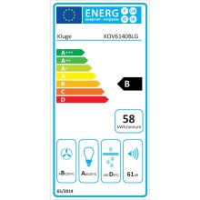 Kluge beépíthető fekete páraelszívó, 60cm, kihajtható fekete üvegpanel