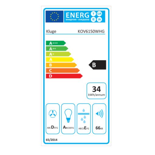 Kluge beépíthető páraelszívó, 60cm, fehér üvegpanel