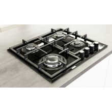 Kluge beépíthető gáz főzőlap, 60 cm, fekete üveg, WOK égő