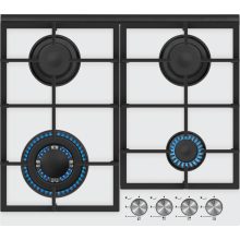 Kluge beépíthető gáz főzőlap, 60 cm, fehér üveg, WOK égő