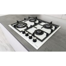 Kluge beépíthető gáz főzőlap, 60 cm, fehér üveg, WOK égő