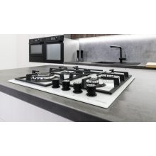 Kluge beépíthető gáz főzőlap, 60 cm, fehér üveg, WOK égő