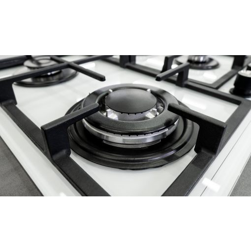 Kluge beépíthető gáz főzőlap, 60 cm, fehér üveg, WOK égő