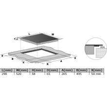 Kluge beépíthető indukciós domino főzőlap, 30cm, fekete ü.