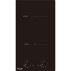   Kluge beépíthető indukciós domino főzőlap, 30cm, fekete ü., forgógombos