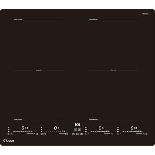 Kluge beépíthető indukciós főzőlap, 60cm, fekete ü., 2 Flexi zóna