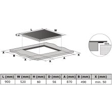 Kluge beépíthető indukciós főzőlap, 90cm
