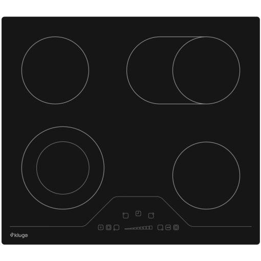 Kluge beépíthető kerámia főzőlap, 60cm, fekete ü., bővíthető zónák