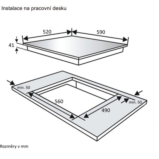 Kluge beépíthető kerámia főzőlap, 60cm, fekete ü., bővíthető zónák