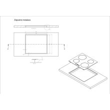 Kluge beépíthető kerámia főzőlap, 60cm, fekete ü., bővíthető zónák