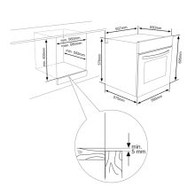 Kluge beépíthető multifonkciós fekete sütő, AIRFRY