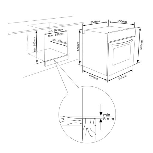 Kluge beépíthető multifonkciós fekete sütő, AIRFRY