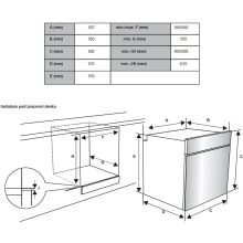 Kluge beépíthető multifunicós inox/fekete sütő, 78L