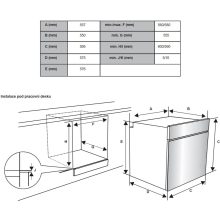 Kluge beépíthető multifonkciós fekete sütő, 75L