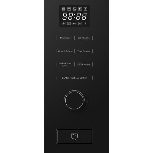 Kluge beépíthető mikrohullámú sütő grillel, 20L, fekete üveg