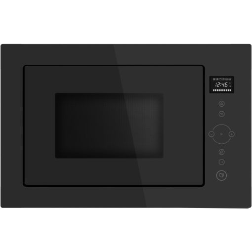 Kluge beépíthető mikrohullámú sütő grillel, 25L, fekete üveg