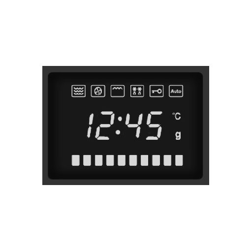 Kluge beépíthető mikrohullámú sütő grillel, 25L, fekete üveg